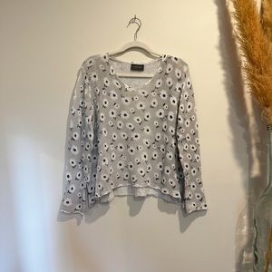 Wooden ships floral cotton sweater